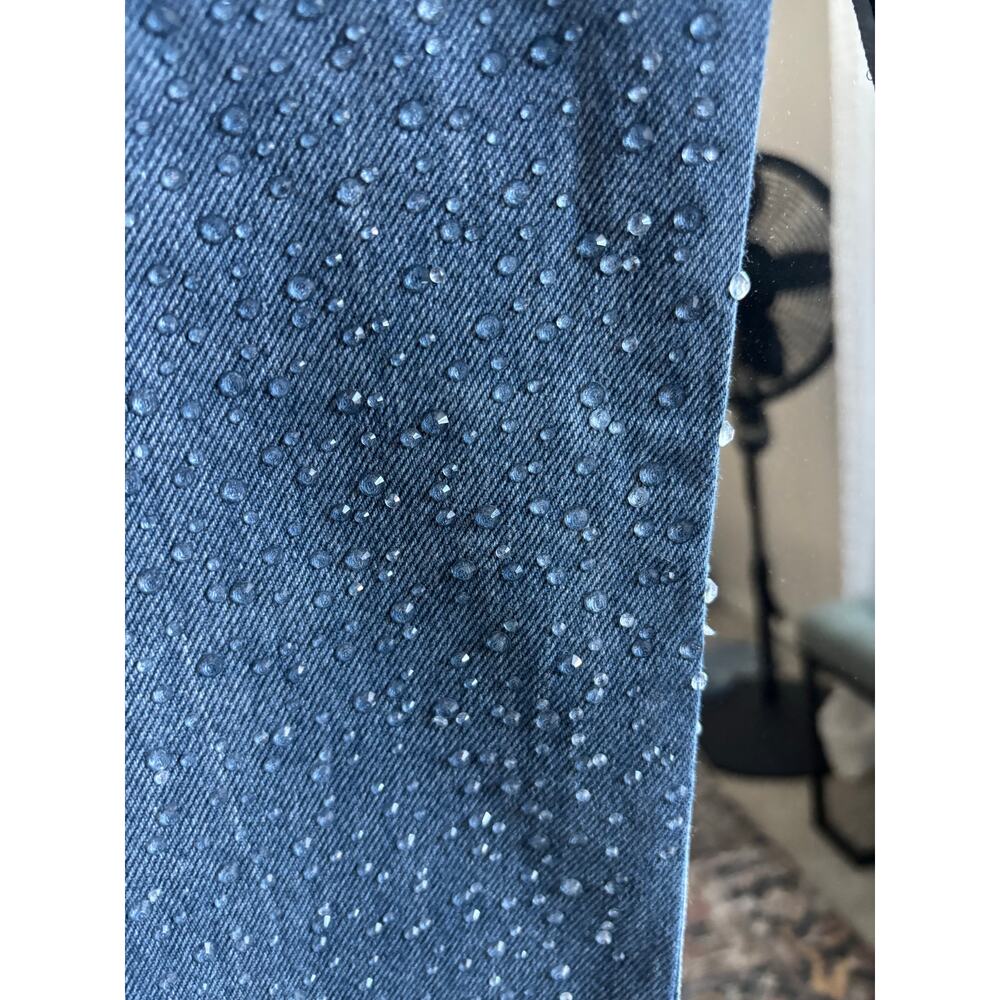 Zara Rhinestone Covered Relaxed Fit Baggy Jeans - Picture 6 of 10